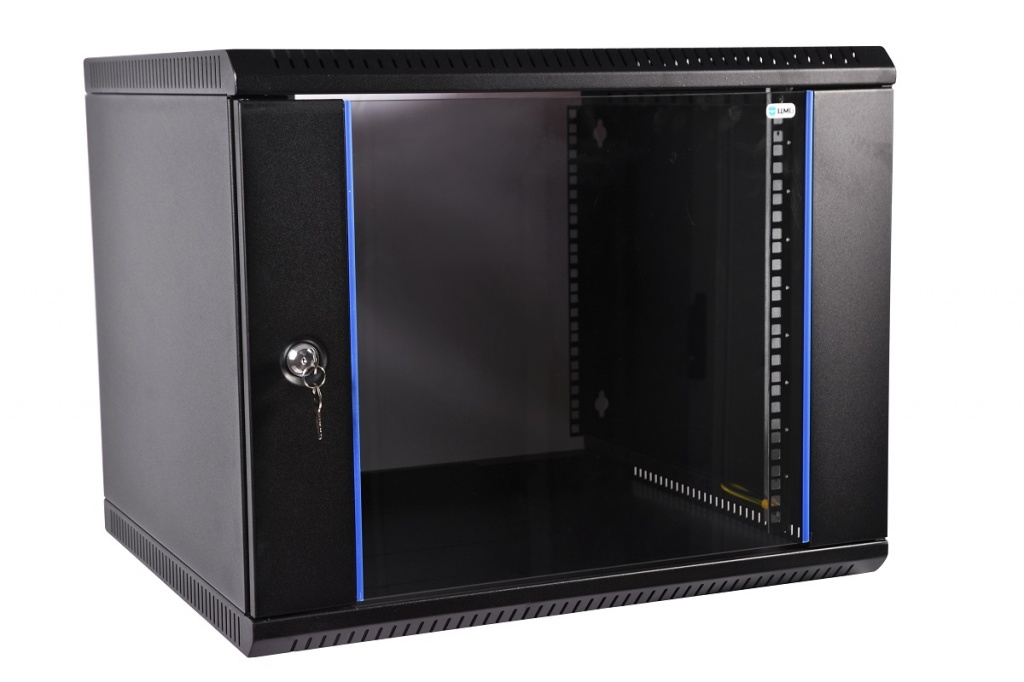 ЦМО ШРН-Э-6.500-9005 Шкаф телекоммуникационный настенный разборный 6U (600х520) дверь стекло, черный