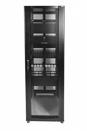 ЦМО ШТК-СП-48.8.10-48АА-9005 Шкаф серверный ПРОФ напольный 48U (800х1000) дверь перф., задние двойные перф., черный, в сборе