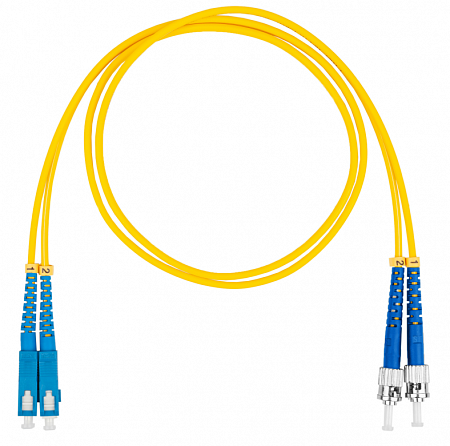 DATAREX SC-ST, дуплекс (duplex) OS2, нг(А)-HF, желтый, 1,5 м Шнур оптический коммутационный (патч-корд)
