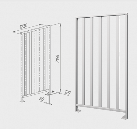 Oxgard ВЗР2342.01-02 Ограждение полноростовое L=1220