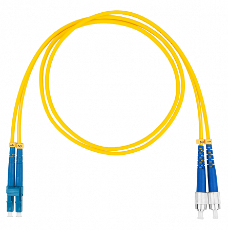 DATAREX LC-FC, дуплекс (duplex) OS2, нг(А)-HF, желтый, 2,0 м Шнур оптический коммутационный (патч-корд)