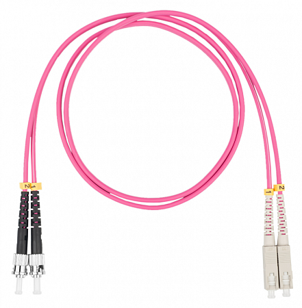 Шнур оптический коммутационный (патч-корд), SC-ST, дуплекс (duplex) OM4, нг(А)-HF, маджента, 2,0 м