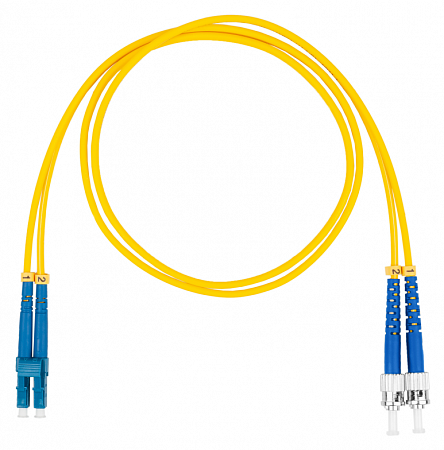 DATAREX LC-ST, дуплекс (duplex) OS2, нг(А)-HF, желтый, 3,0 м Шнур оптический коммутационный (патч-корд)