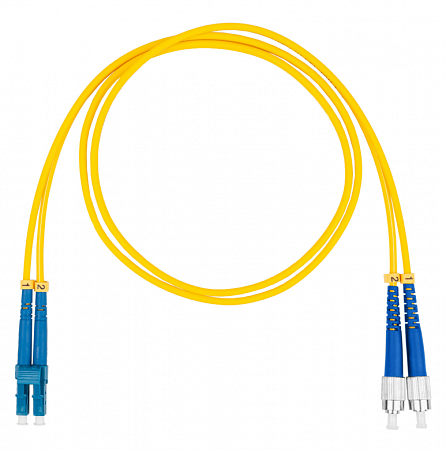 DATAREX LC-FC, дуплекс (duplex) OS2, нг(А)-HF, желтый, 0,5 м Шнур оптический коммутационный (патч-корд)