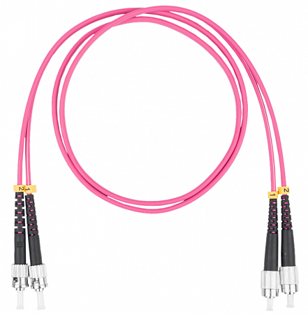 Шнур оптический коммутационный (патч-корд), FC-ST, дуплекс (duplex) OM4, нг(А)-HF, маджента, 7,0 м