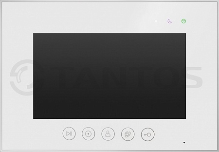 Tantos Marilyn HD s (White) NEW Монитор цветного видеодомофона 7 дюймов с сенсорными кнопками с поддержкой форматов AHD/TVI/CVI 1080p/720p, CVBS (PAL)