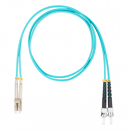 DATAREX LC-ST, дуплекс (duplex) OM3, нг(А)-HF, бирюзовый, 10 м Шнур оптический коммутационный (патч-корд)