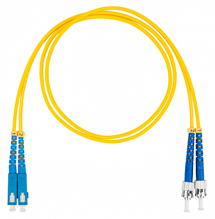 Шнур оптический коммутационный (патч-корд), SC-ST, дуплекс (duplex) OS2, нг(А)-HF, желтый, 3,0 м