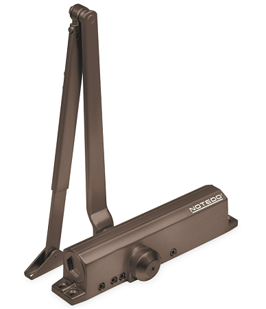Notedo DC-030-130 DA+BC EN2-5 (коричневый) Дверной доводчик, до 130кг/1250мм, от -30°С до +60°С, тяга в комплекте