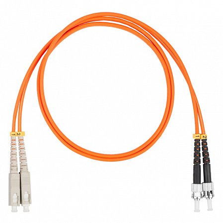 Шнур оптический коммутационный (патч-корд), SC-ST, дуплекс (duplex) OM2, нг(А)-HF, оранжевый, 5,0 м